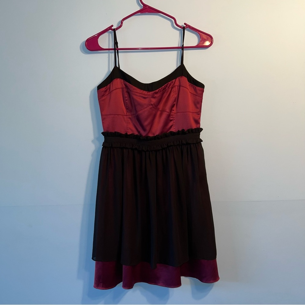 BCBGeneration Burgundy and Black party Dress. Perfect cocktail dress. Whimsigoth